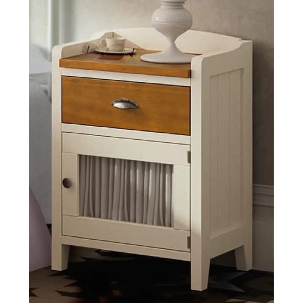 Asha  1 Door 1 Drawer Bedside Table Hot on Sale