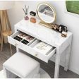 Maximilian Vanity Dressing Table With Stool & Mirror | 2 Storage Drawers Makeup Vanity Set | Dressing Cosmetic Desk with Large Tabletop for Girls Sale