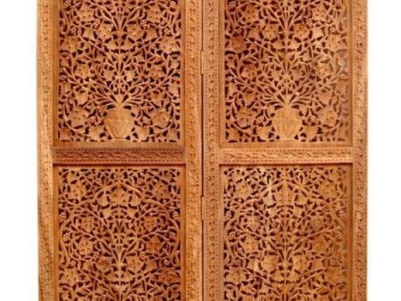 4 Panel Wooden Partition Room Divider (Brown) on Sale