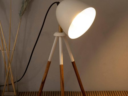 Teak Bud Desk Lamp White For Sale