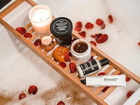 Bathtub Caddy Tray Wine Candle Multipurpose Holder For Bathroom By Miza on Sale