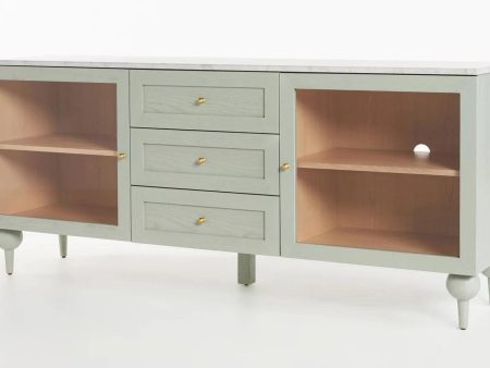 Alayna Mango Wooden Buffet In Light Green Color Online Sale