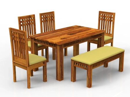 Axel Sheesham Wood Dining Table Set (6 seater) In Light Honey Hot on Sale