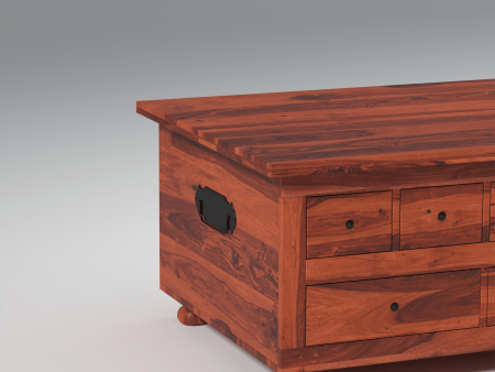 Birch Trunk In Reddish Rosewood With 8 Drawers For Discount