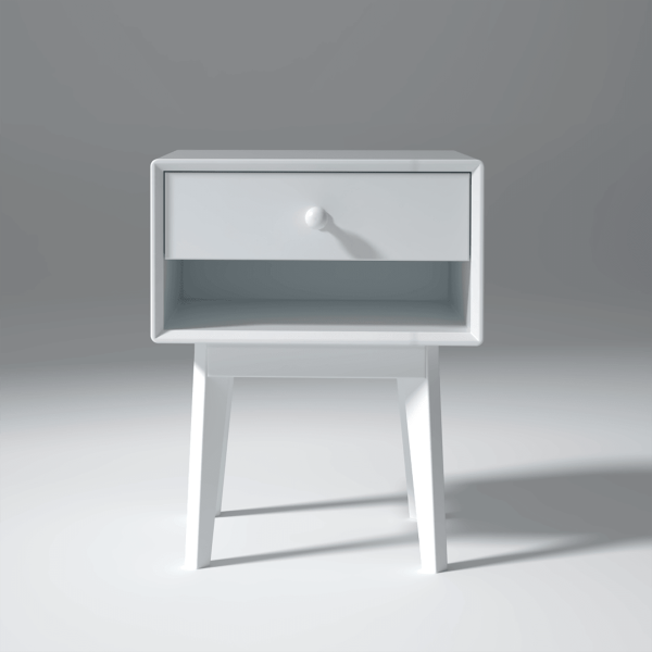 Maria MDF And Mango Wood Bedside In White Fashion