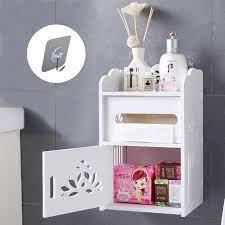 Wall Mounted PVC Waterproof Toilet Tissue Box Wall Hanging Bathroom Cabinets With Free Soap Dish By Miza Sale