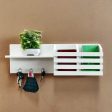 White Utility Shelf In PVC with Pocket and Hanging Hooks By Miza Fashion