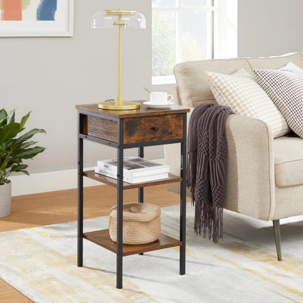 Kai Industrial Chic Bedside Table with Storage Drawer Online Sale