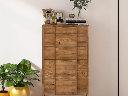 Quincy Mango Wood 5 Drawer Dresser In Natural Online Sale