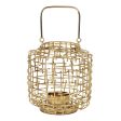 Basketweave Gold Tea Light Holder Discount