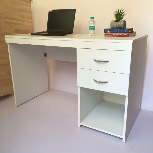 White Computer Desk Home Office Storage Utility Table By Miza For Cheap