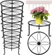 7-pack Metal Plant Stands, Plant Stand Outdoor Clearance, Anti-Rust Iron Flower Pot Stand Outdoor Indoor, Heavy Duty Black Plant Stand Indoor, Rustproof Metal Planter Container Round For Discount