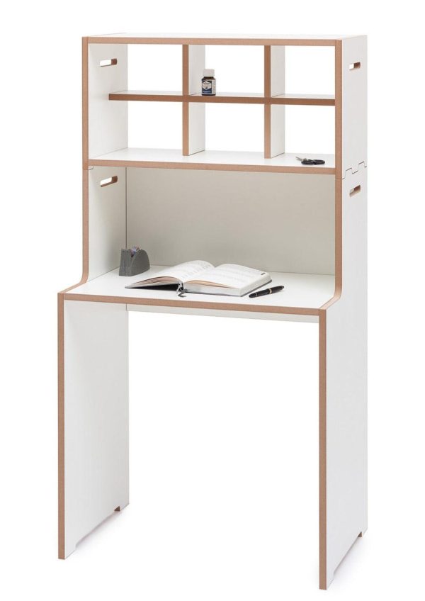 Modern Adjustable Wooden Study Table With Shelves By Miza Fashion