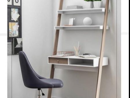 Ladder New White Work From Home Study Table By Miza For Sale