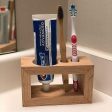 Wooden Bathroom Toothbrush And Toothpaste Holder Stand ( With Complementary Coaster ) By Miza Hot on Sale