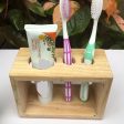 Wooden Bathroom Toothbrush And Toothpaste Holder Stand ( With Complementary Coaster ) By Miza Hot on Sale