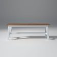 Flay Mango Wood Bench Natural and White Finish Fashion