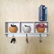 White Utility Three Compartment Shelf With Steel Hanging Hooks By Miza Cheap