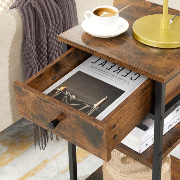 Kai Industrial Chic Bedside Table with Storage Drawer Online Sale