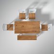 Flay Teak Wood Dining Table Set In Natural White Sale