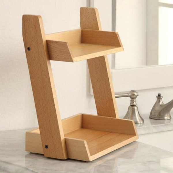 Cosmetics Wooden Storage Book Shelf Rack Utilities By Miza on Sale