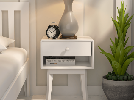 Maria MDF And Mango Wood Bedside In White Fashion