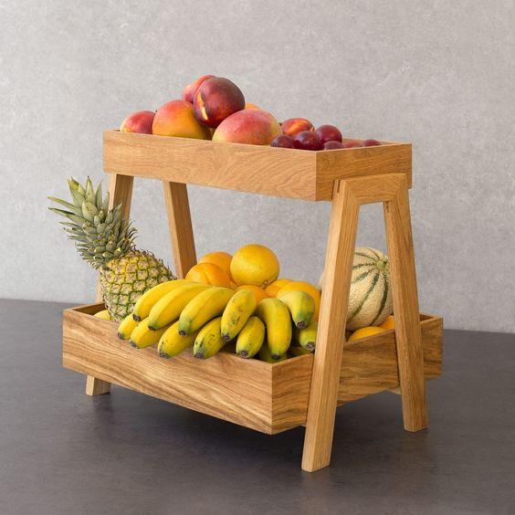 Ladder Wooden Fruit Vegetable Serving Baskets By Miza on Sale