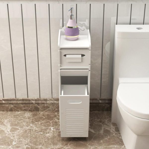 Modern Bathroom 3 FT Furniture PVC Board Bathroom Storage Cabinet with Drawers With Free Soap Dish By Miza Online now