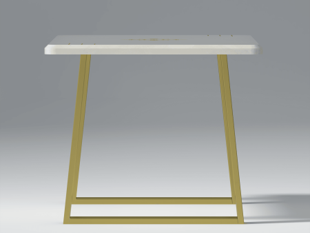 Oliver Oasis Stone Dining Table Stone Marble In White and Golden Discount